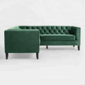 Forest green sectional sofa wooden fram velvet corner furniture